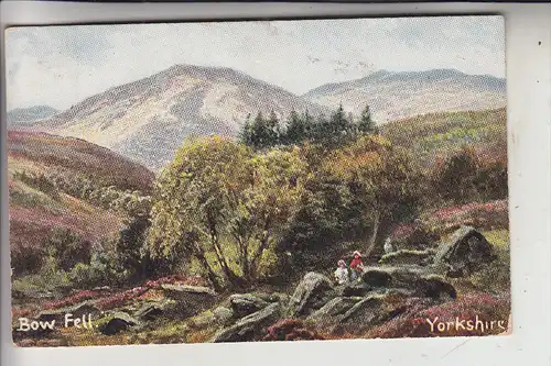 UK - ENGLAND - YORKSHIRE - BOW FELL, Artist card, 1906, Perfin