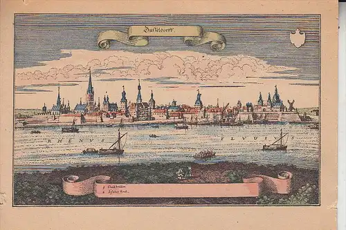 4000 DÜSSELDORF, Historische Ansicht, Merian 1647, kl. Randmängel