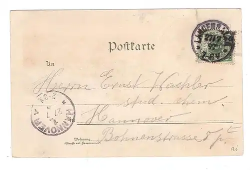 0-5820 BAD LANGENSALZA, Lithographie, Gruß aus..., 1897