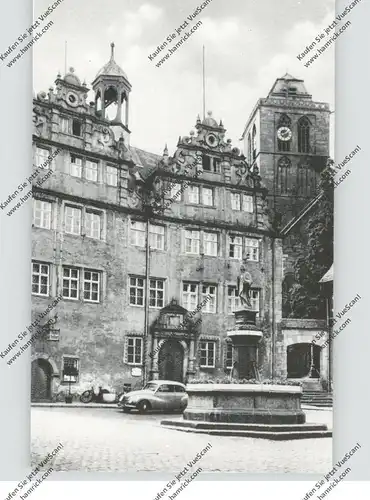 6430 BAD HERSFELD, Rathaus, Lullus-Brunnen, AUTO-UNION, 50er Jahre, rücks. kl. Klebereste