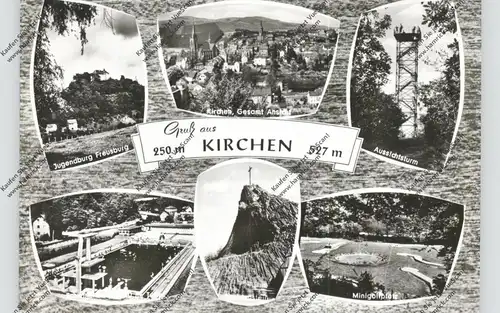 5242 KIRCHEN, Gruß aus..., Minigolfplatz, Freibad, Jugendburg...