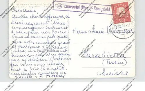 5830 SCHWELM, Gaststätte "Waldlust", Landpoststempel Ennepetal-Königsfeld, 1960