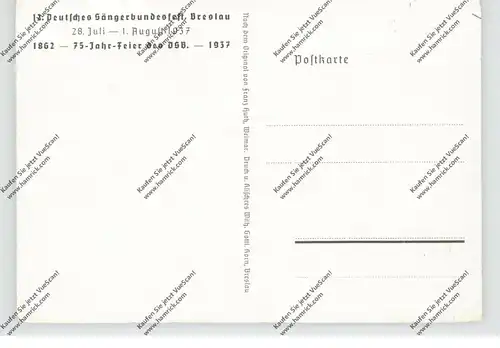 NIEDER - SCHLESIEN - BRESLAU / WROCLAW, 12. Deutsches Sängerbundfest 1937, Rathaus, Franz Huth, min. Einriss