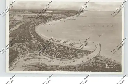 POMMERN - SWINEMÜNDE / SWINOUJSCIE, Panoramaansicht bis Zinnowitz