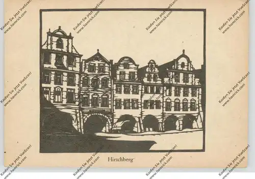 NIEDER-SCHLESIEN - HIRSCHBERG / JELENIA GORA, Alte Häuser am Markt, Nachkriegs-AK