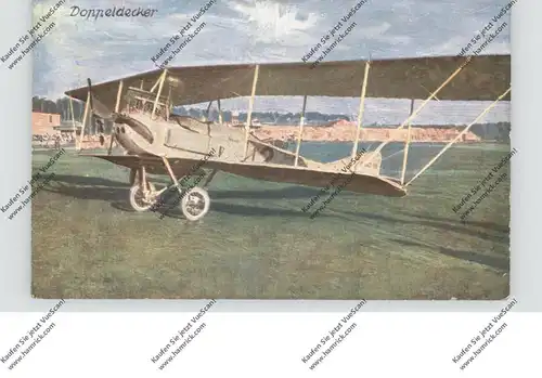 FLUGZEUGE - DOPPELDECKER, Künstler-Karte