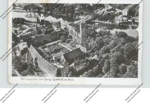 0-4000 HALLE / Saale, Saalebrücke, Burg Giebichenstein, Luftaufnahme 1939, weiches Papier