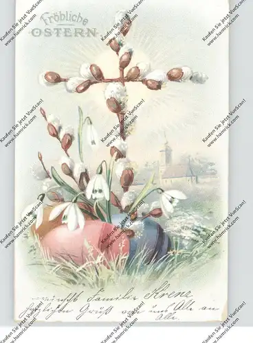 OSTERN - Bunte Ostereier und Weidenkätzchen