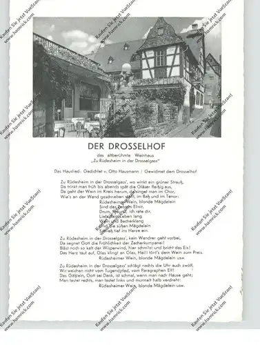 6220 RÜDESHEIM, Der Drosselhof, Lied "Zu Rüdesheim in der Drosselgass", 1950