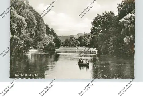 4150 KREFELD, Stadtwaldweiher, Ruderboot, 1955