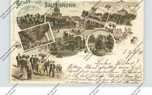 NIEDER-SCHLESIEN - BAD SALZBRUNN / SZCZAWNO ZDROJ (Waldenburg), Lithographie 1898, 8 Ansichten