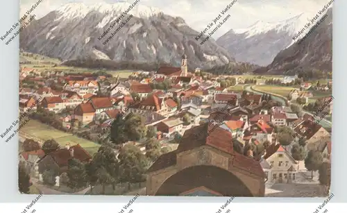 8103 OBERAMMERGAU, Gesamtansicht, Künstler-Karte V. Marschall