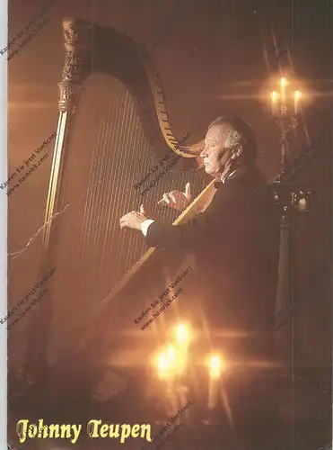 MUSIK - HARFE / Harp / Harpe / Arpa , Grußkarte von Inge & Johnny Teupen u.a. WDR-Orchester, mit pers. Text