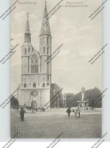 3300 BRAUNSCHWEIG, Hagenmarkt, Katharinenkirche, belebte Szene
