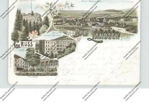 NIEDER-SCHLESIEN - BAD LANDECK / LADEK ZDROJ, Lithographie 1898, 4 Ansichten