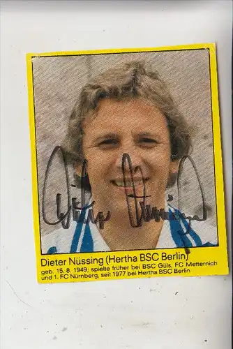 SPORT - FUSSBALL - HERTHA BSC BERLIN - DIETER NÜSSING, Autogramm, Zeitung