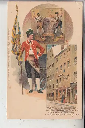 8000 MÜNCHEN, Färbergraben 20, Haus der Fa. Ottmar Zieher, Böttcher-Gilde, ca. 1905