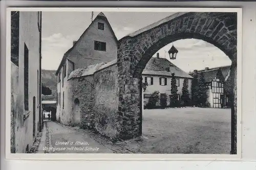 5463 UNKEL, Vogtsgasse mit Hotel Schulz, 1939