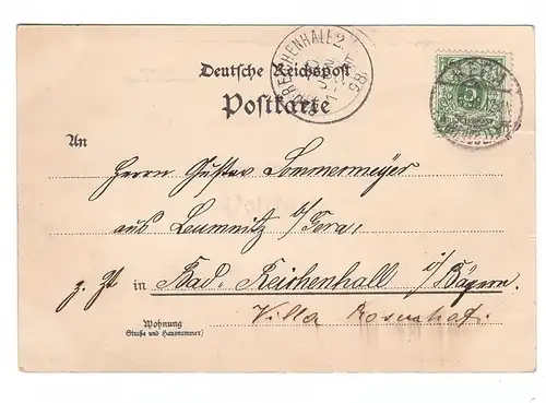 0-6500 GERA - TREBNITZ, Lithographie 1898, Restaurant Eichhorn, Villa Eichler, Kammergut Laasen, Kirche & Schule