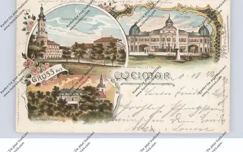 0-5300 WEIMAR, Lithographie, Schloß Belvedere, Residenzschloss, Schloss Ettersburg