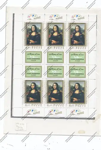 UNGARN - 1974, MONA LISA, Kleinbogen 2940 A & B, postfrisch **