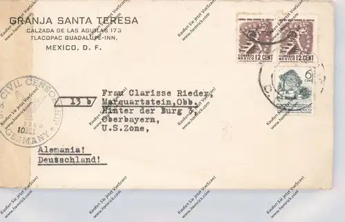 MEXICO - 1946, Brief nach Oberbayern, US-Censur / Zensur