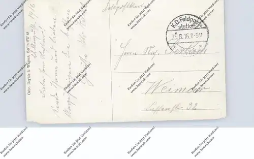 LATVIJA / LETTLAND - TUKUMS / TUKKUM, Gesamtansicht, 1916, deutsche Feldpost, Eckmangel