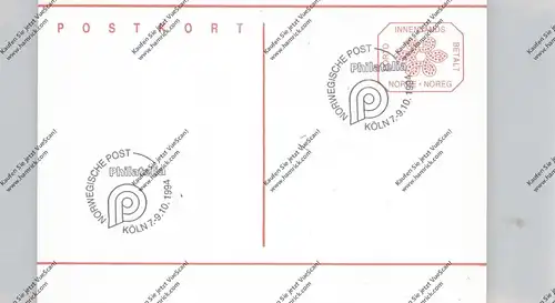 NORGE - 1983, postal stationery Michel P 186, Philatelia Köln 1994