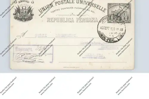 PERU - Postal Stationery / GA 1897, used 1920 nach Deutschland
