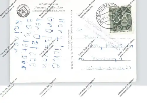 2306 SCHÖNBERG - STAKENDORF, Stakendorfer Strand, Deutschlandsee, Landpost-Stempel 1956