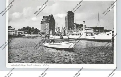 2448 BURG / Fehmarn, Hafen, Inselfähre "SEEMÖVE", 1956