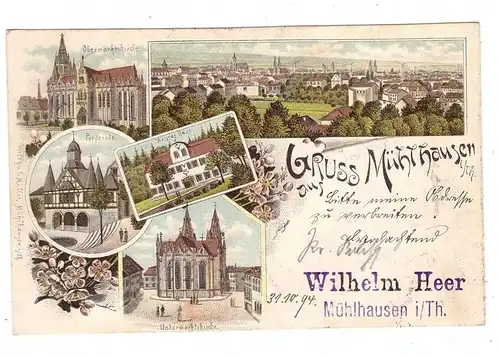 0-5700 MÜHLHAUSEN, Lithographie 1894 !!, Popperode, Weisses Haus...