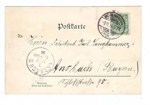 0-5700 MÜHLHAUSEN, Lithographie 1894 !!, Popperode, Weisses Haus...