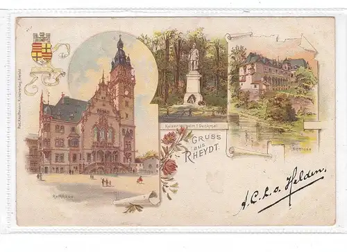 4050 MÖNCHENGLADBACH - RHEYDT, Lithographie,  Gruss aus..., 1903