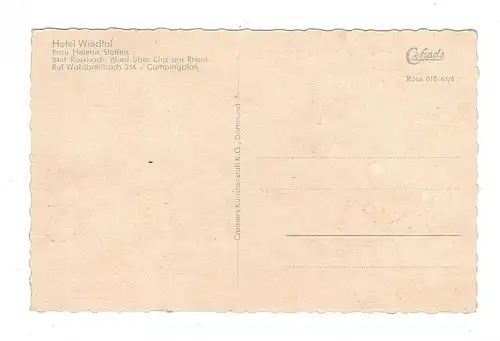 5455 RENGSDORF - ROSSBACH, Wiedtal, Hotel Wiedtal, 1963