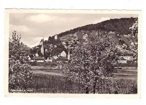 8780 GEMÜNDEN, Blick über den Main, 1955