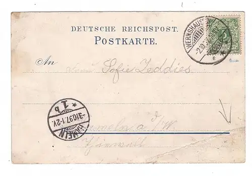 0-6080 SCHMALKALDEN - WERNSHAUSEN, Lithographie 1898, Gruss von der Todenwarth... Druckstelle