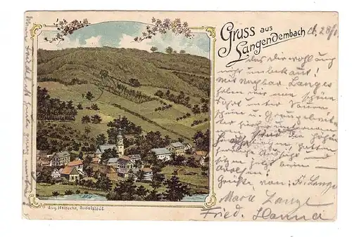 0-6841 LANGENORLA - LANGENDEMBACH, Lithographie, Gruss aus...