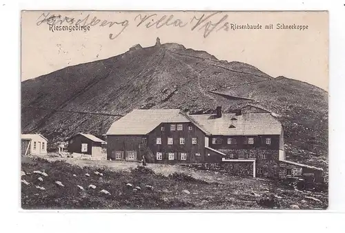 NIEDER-SCHLESIEN - KRUMMHÜBEL / KARPACZ, Riesenbaude und Schneekoppe, 1910