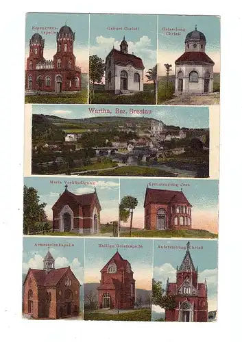 NIEDER-SCHLESIEN - WARTHA / BARDO, Kapellen und Kirchen in Wartha, 1915, Feldpost