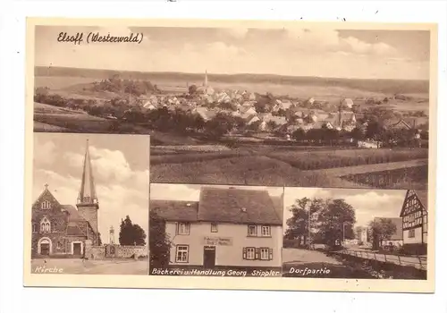 5439 RENNEROD - ELSOFF, Bäckerei Stippler, Dorfpartie, Kirche, Panorama, 1942