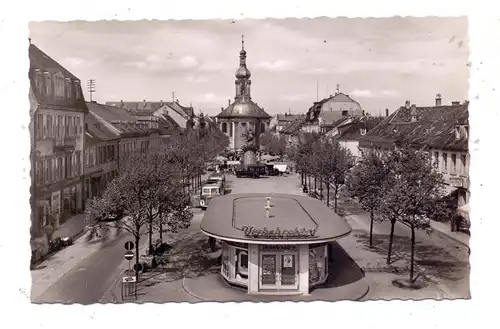 7550 RASTATT, Verkehrsbüro und Stadtkirche, 1958