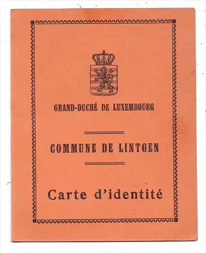 PERSONALAUSWEIS / PASSPORT / CARTE D'IDENTITE - Luxembourg, 1937, Commune de Lintgen