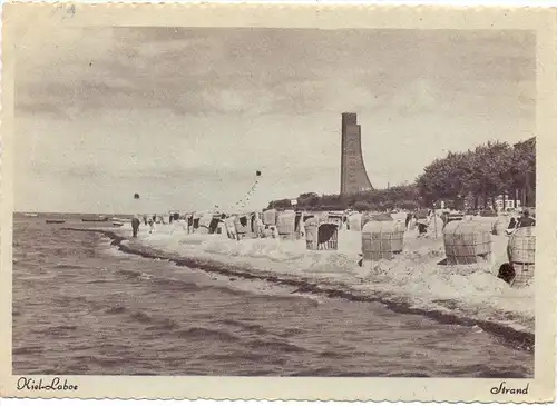 2304 LABOE, Strand und Ehrenmal, 1947, Poststempel Kiel Reichspost