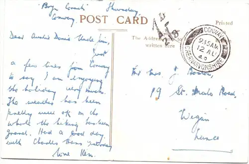 UK - WALES - CAERNARVONSHIRE - CONWAY, Castle, 1949
