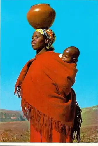 VÖLKERKUNDE / ETHNIC - Lesotho, Women with Clay Pot