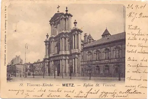 F 57000 METZ, St.Vincenz Kirche, 1901, Bernhoeft-Lux., Randmängel