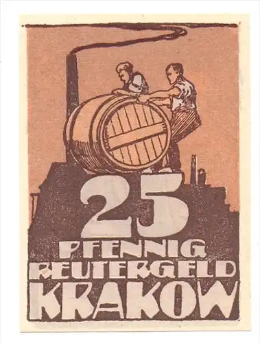 0-2330 KRAKOW, Reutergeld, Notgeld, 25 Pfg.