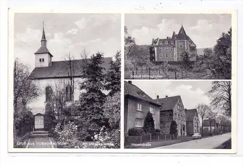 5760 ARNSBERG - VOSSWINKEL, Hauptstrasse, St.Urbanus-Kirche, Schloß Höllinghofen, 195..