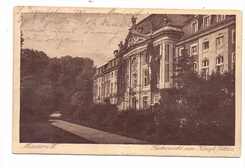 4400 MÜNSTER, Königl. Schloss, Rückansicht, 1922